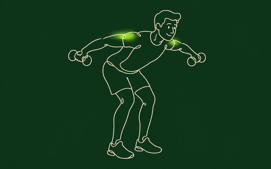 Line illustration of the Rear delt fly with the shoulders muscles highlighted