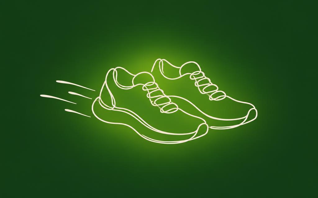 One-line drawing of a pair of running shoes