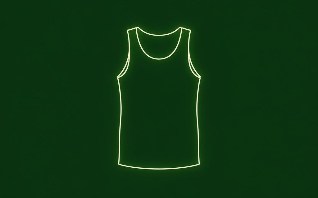 One line drawing of a gym vest with the VeganFit logo printed on the chest